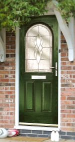 Green composite door - manufactured at Logic Windows